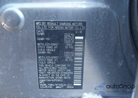 2017 Nissan Rogue Sv из США, поврежденный, VIN KNMAT2MVXHP536101